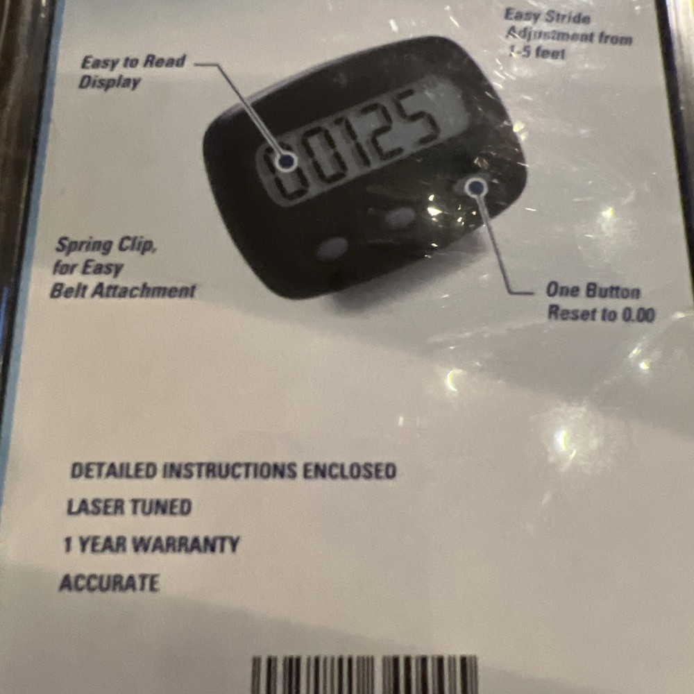 Sportline 340 Multi-Function Pedometer Simple Belt Clip Steps Distance (Sealed!)