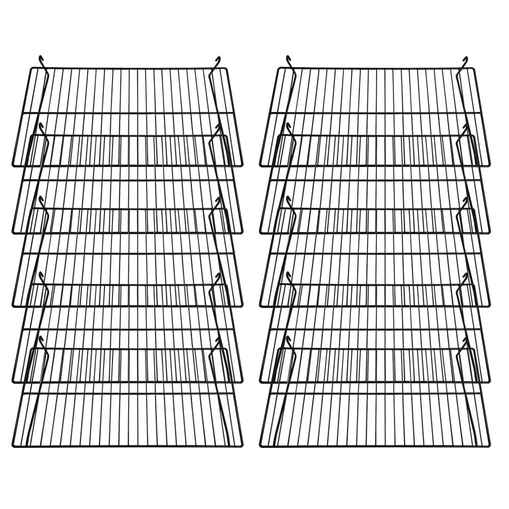Gridwall Flat Display Shelf 24'' x 12'' Gloss Black 10 pcs