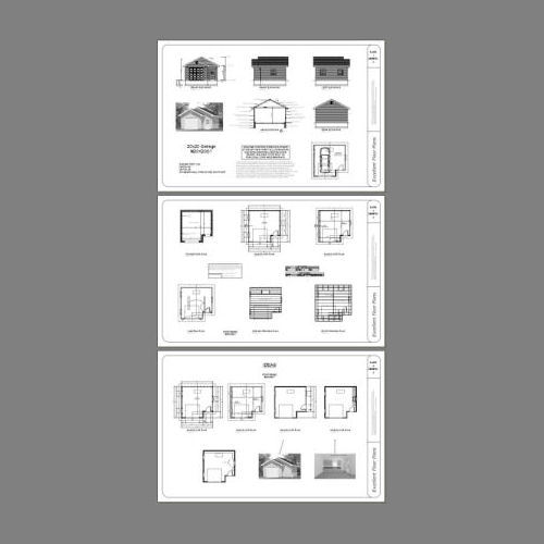 20x20 1-Car Garage -- 376 sq ft -- PDF Floor Plan -- Model 1A