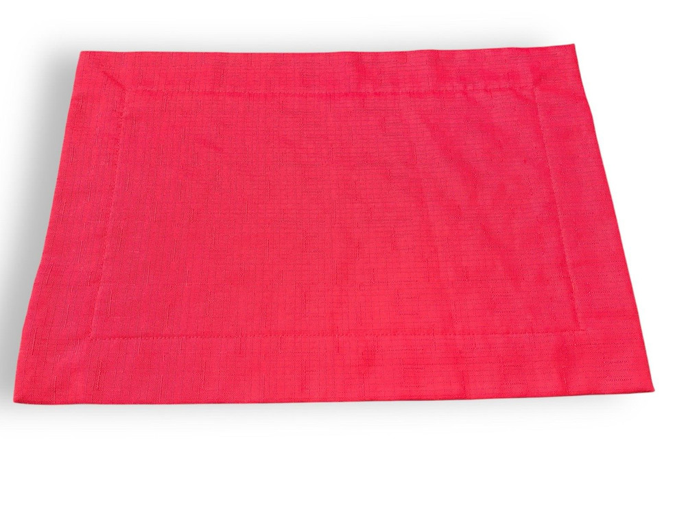 10 Classic Red Hemstitch Rectangular Placements for Christmas Holidays All Year