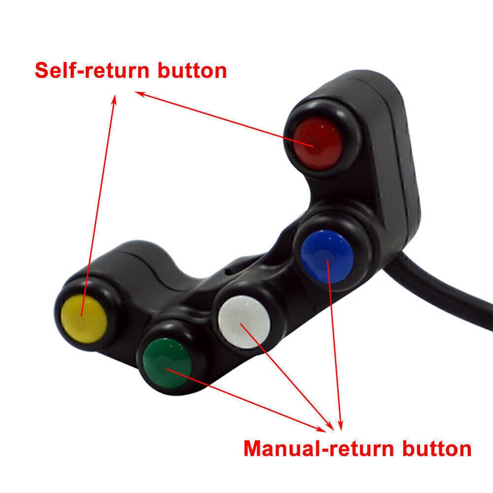 1 Pcs 7/8" 22mm Universal Handlebar Switch 5 button Array Motorcycle Switches
