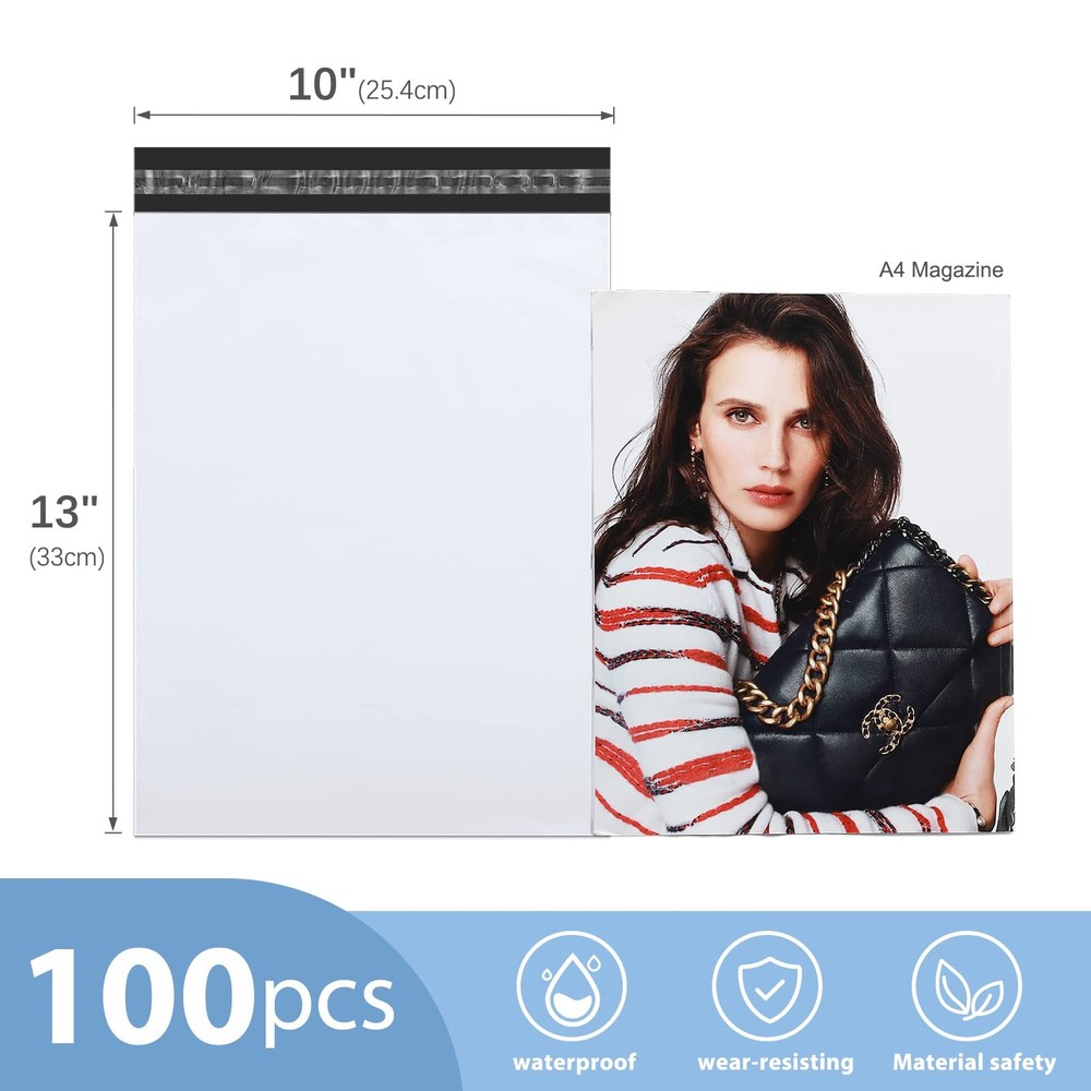 Metronic Poly Mailers 10x13 100 PC, Small White Shipping 100PC,