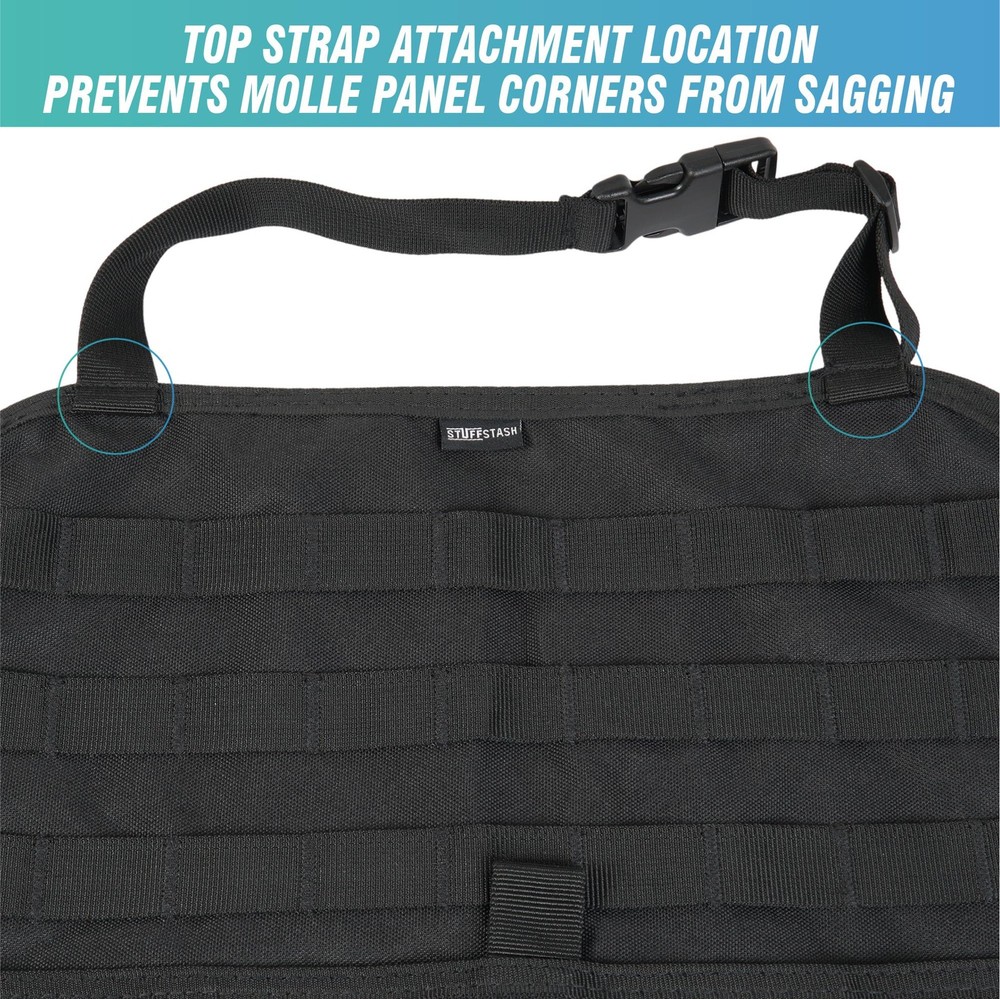 Tactical Seat Back Organizer Vehicle Molle Panel Black