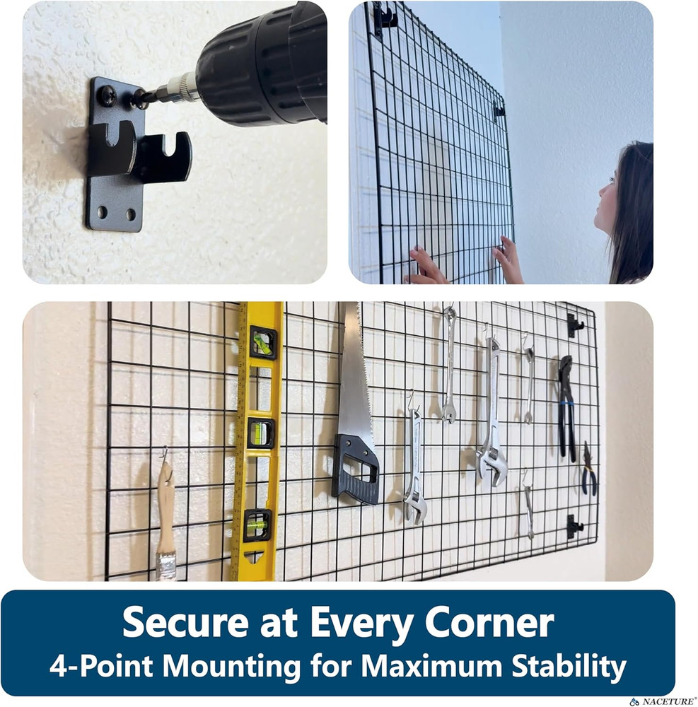 Grid Wall Clips 12 Pack Advanced Gridwall Mount Brackets Reinforced Double Hook