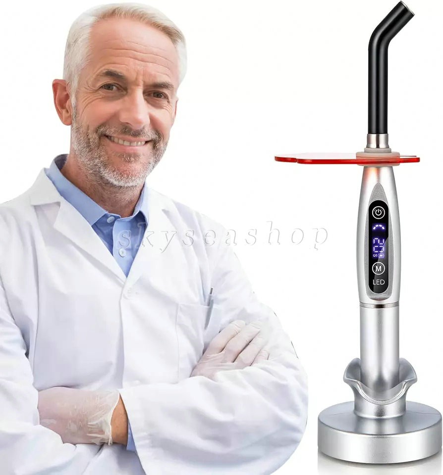 Dental Upgraded Rainbow LED Curing Light 1500-2000mw/cm2 3 Modes Silver