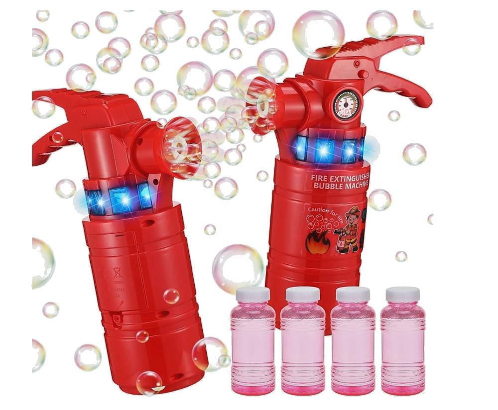 2 Sets Fire Extinguisher Bubble Machine Bubble Maker with 400 ml Bubble Solution