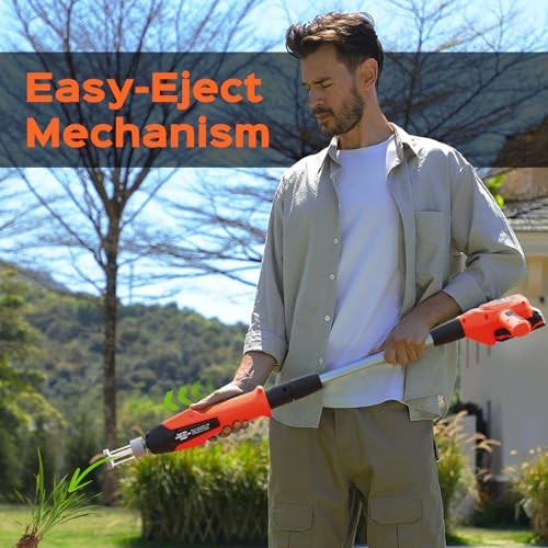 Weed Puller Tool, 21V Powerful Electric Weeder Tool with 2.0Ah Battery Orange