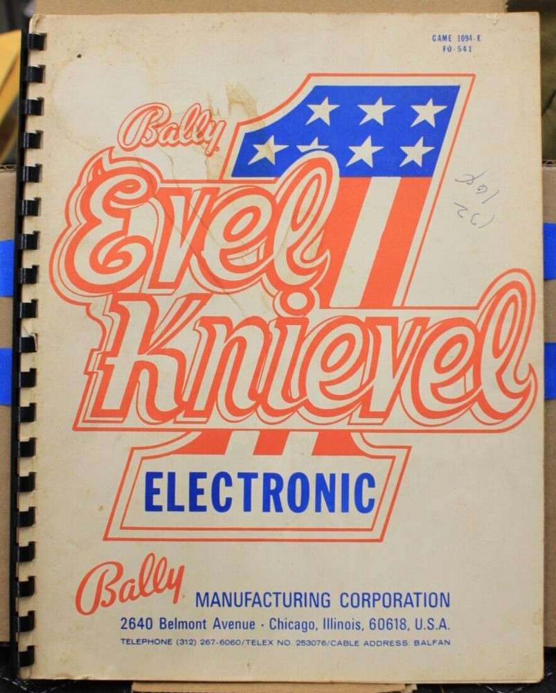 Evel Knievel Pinball Manual and Schematic set - Bally