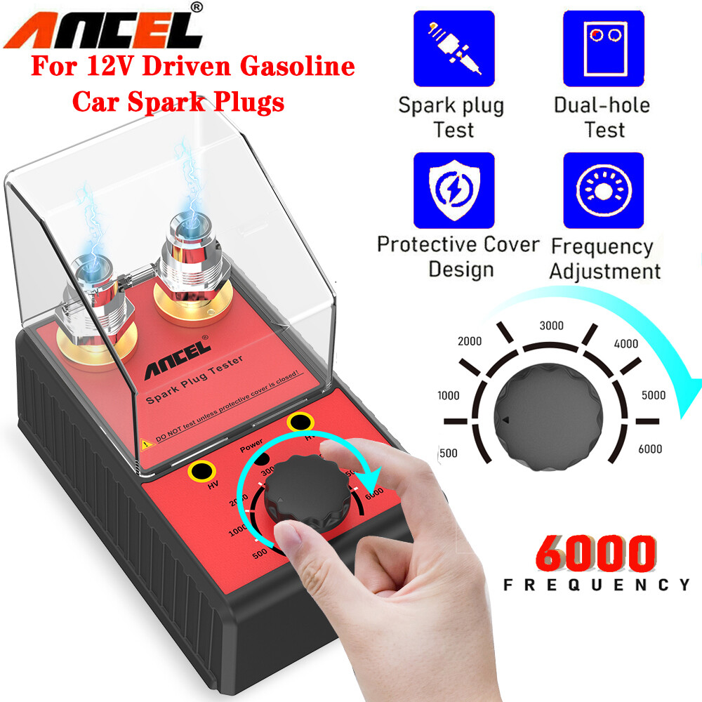 ANCEL Car Spark Plug Tester Dual Hole Petrol Ignition Analyzer Diagnostic Tool
