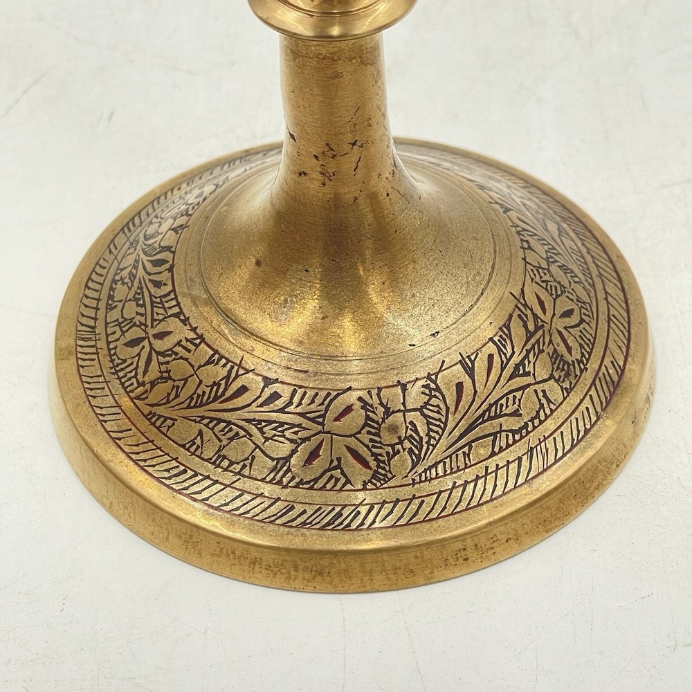 Etched Brass Ewer & Vase India