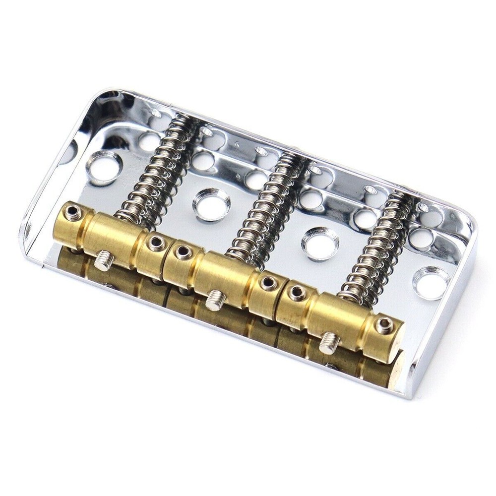 Short Guitar Bridge Brass String Code 3-Saddle for Tele Telecaster Guitar Silver