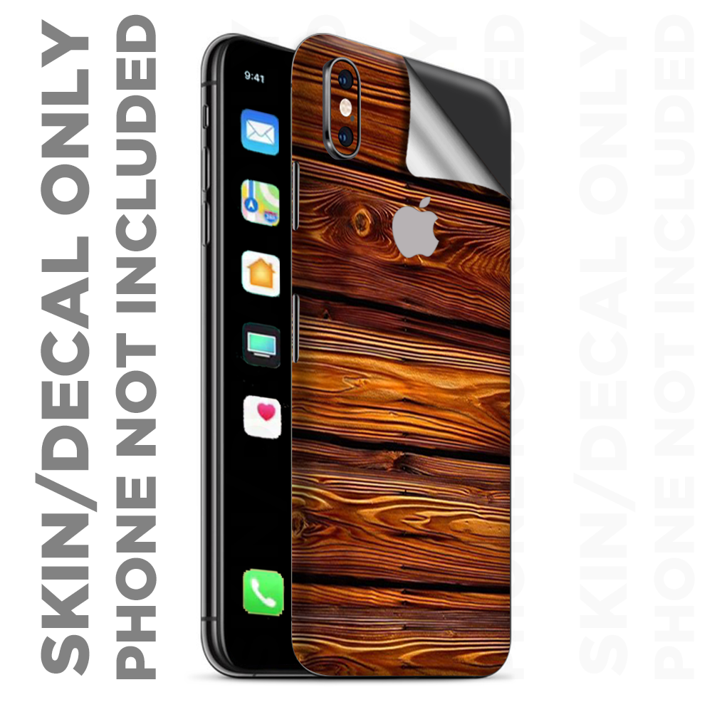 Skins Decal Wrap for Apple iPhone XS Max-Red Deep Mahogany Wood Pattern