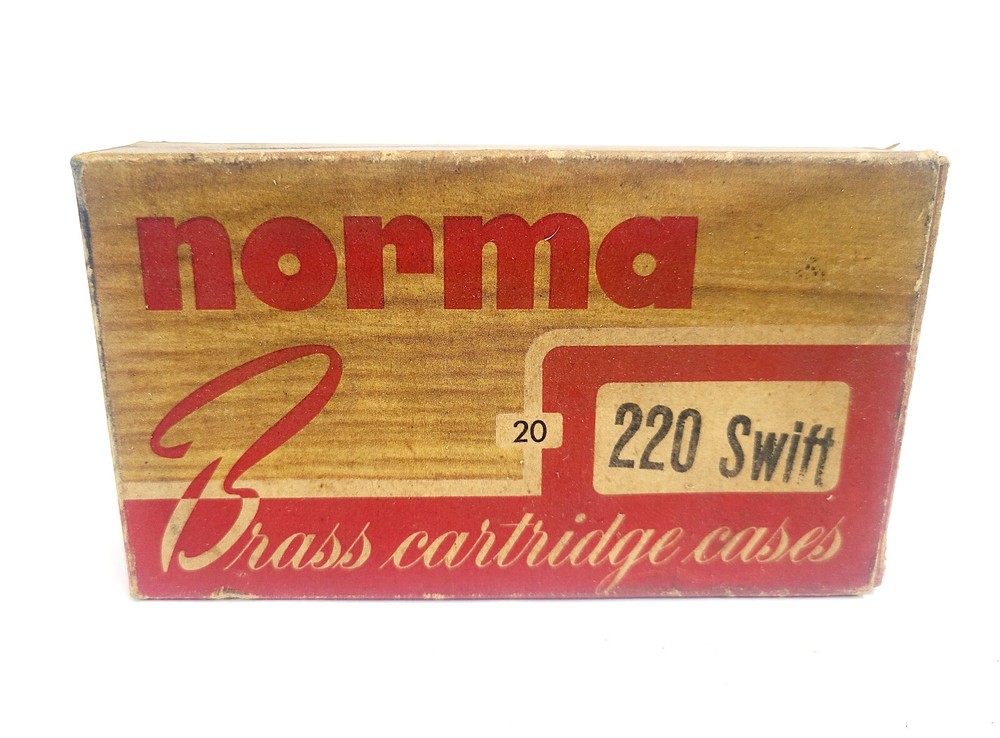 Vintage Norma .220 Swift Empty rifle ammo Box