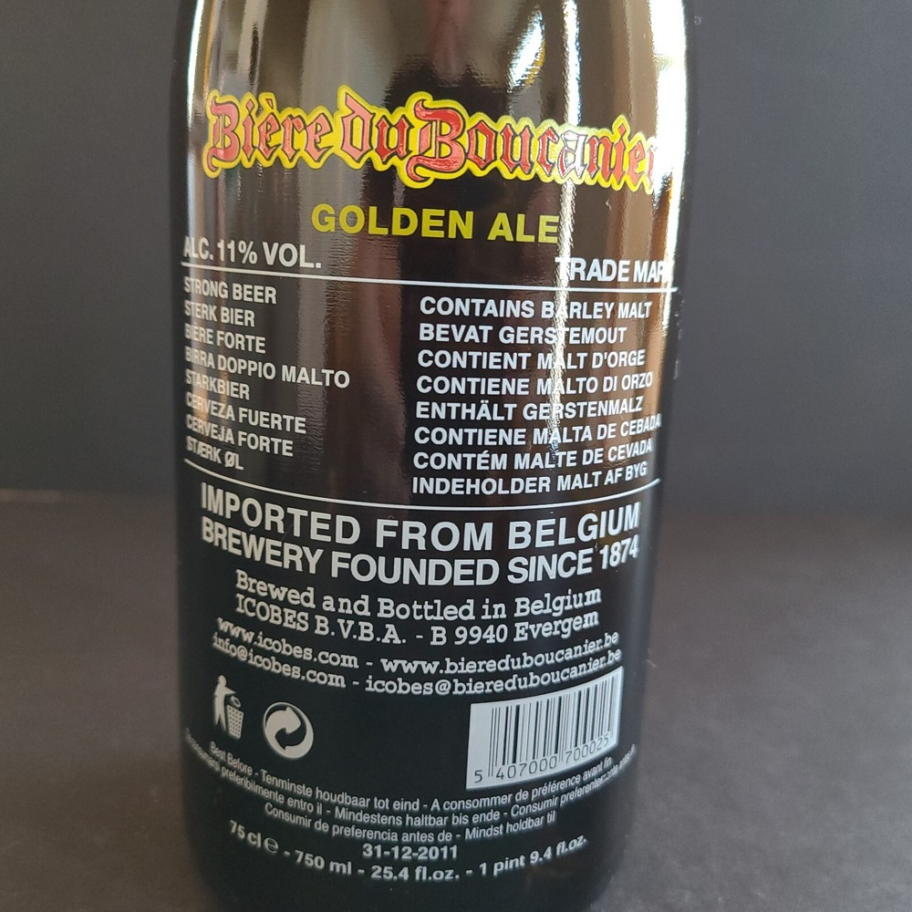 Empty Bier du Buocanier 750mL Bottle with Painted Graphics