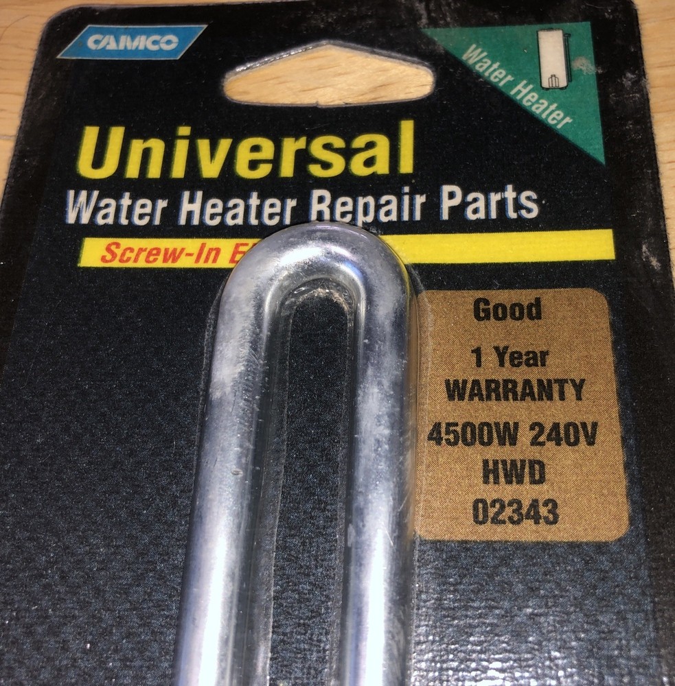 Camco 02343 4500W 240V HWD Screw-In Water Heater Element High Watt Density NOS