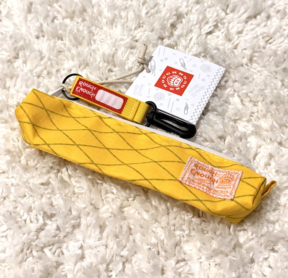 NEW - Rough Enough Small Yellow Pencil Case