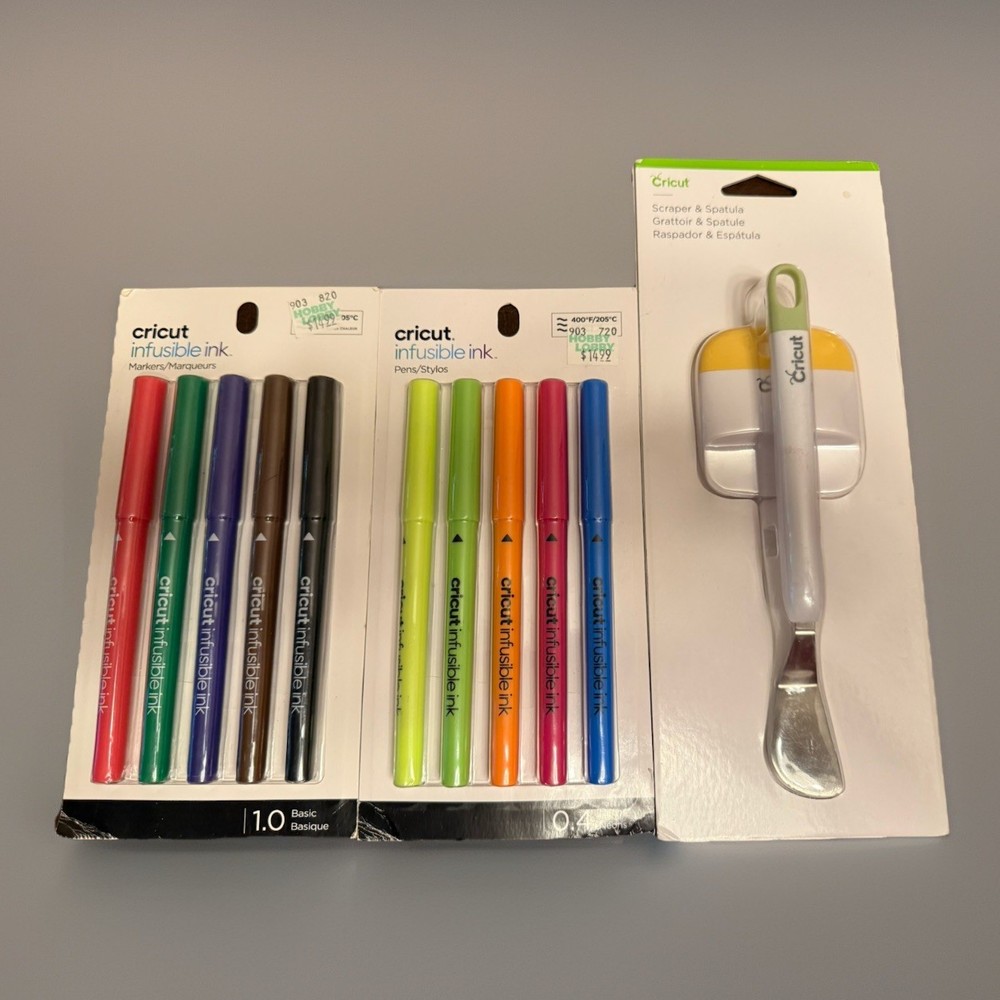 Cricut Infusible Ink Markers Neons & Basic Set W/ Scraper & Spatula Set