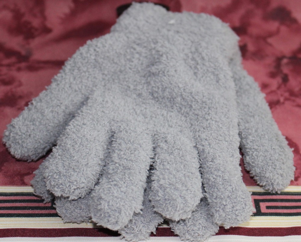 Women Accessories Light Grey Fabric Gloves New