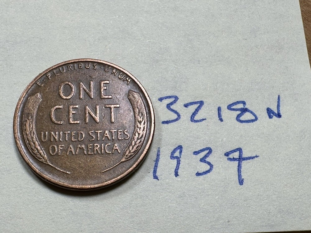 1937 1C Lincoln Cent WHEAT PENNY 3218N