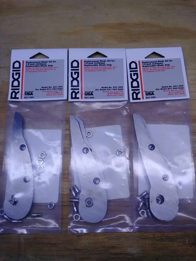 3 NEW SETS Ridgid Replacement Blade Kit for 13" Snip (831-566)