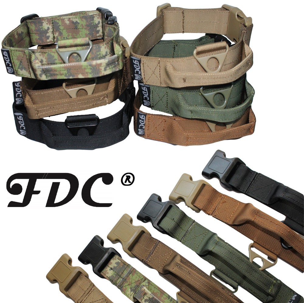 Tactical Dog Collar with Handle Heavy Duty Working Training Plastic Buckle Width