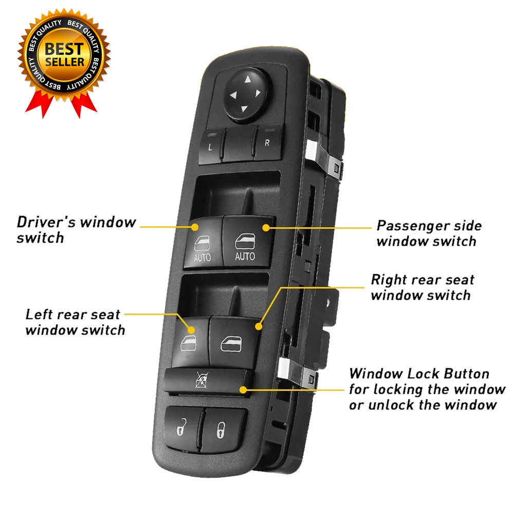 Master Power Window Control Switch Driver Side for 2011-2021 Jeep Grand Cherokee