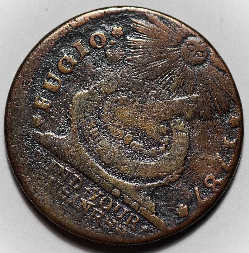 1787 Fugio Cent Colonial Copper - Pointed Rays - Newman 21-I