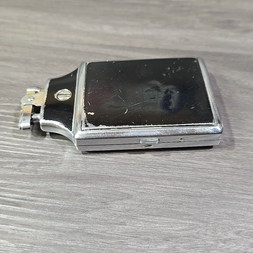 VINTAGE 1940s ART DECO RONSON MASTERCASE LIGHTER & CIGARETTE CASE BLACK Untested