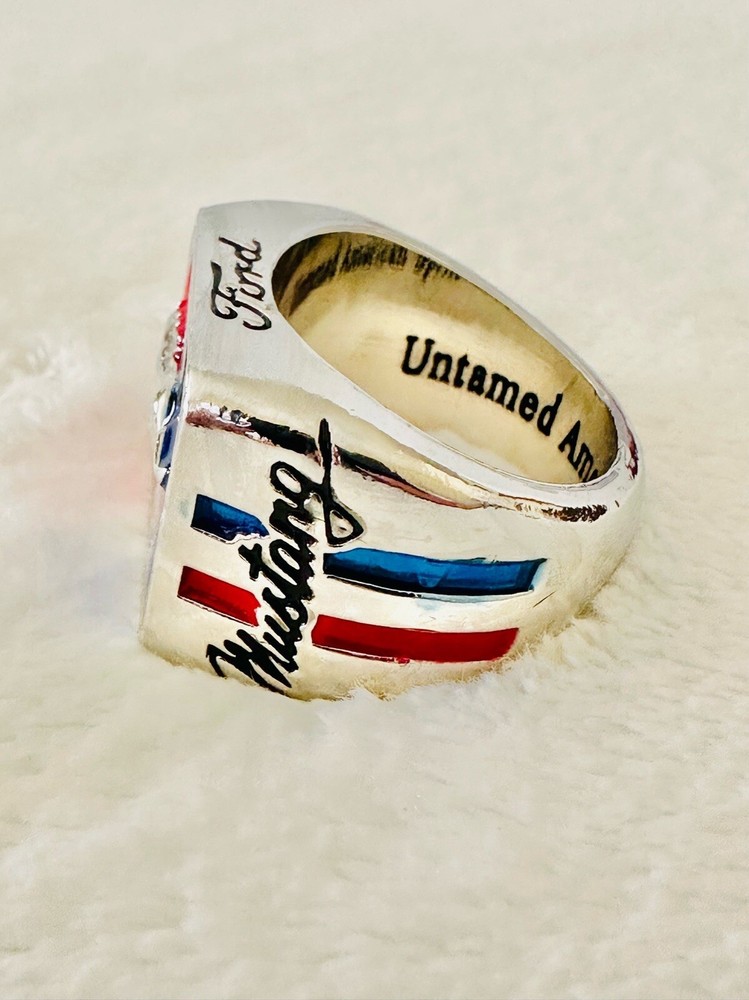 Ford Mustang Inspired Silver Ring, USA SHIP