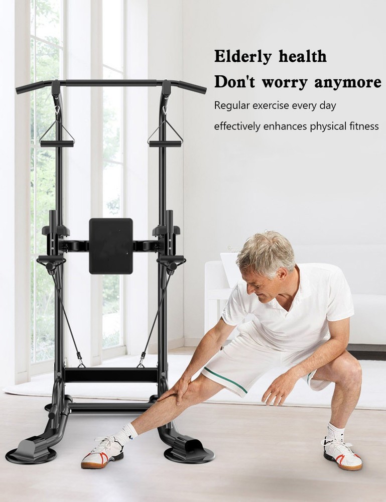 Pull-Up Bars & Squat Bar Power Tower Dip Stands Strength Training for Home &Gym