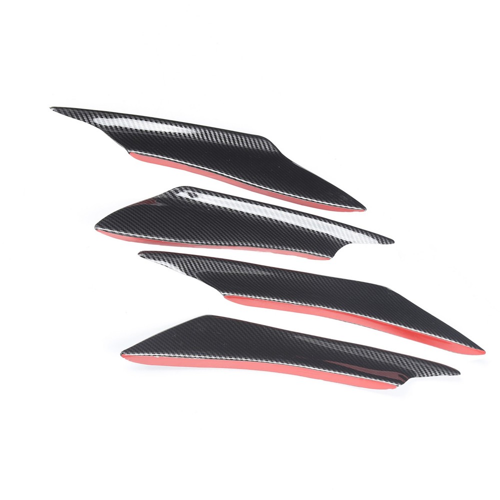 4Pcs Universal Bumper Spoiler Protective Carbon Fiber Style Front Lip Split QTYC