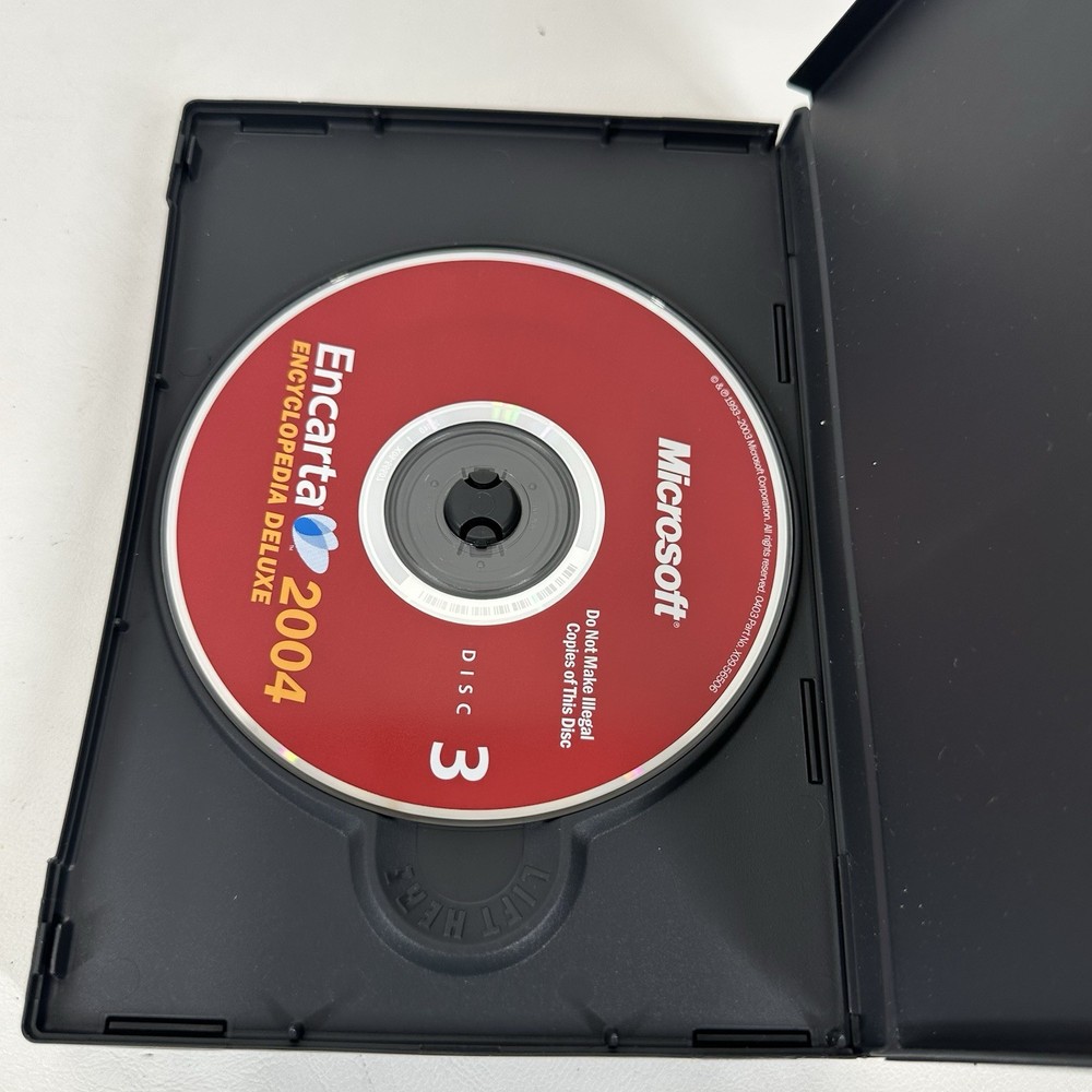 Encarta Encyclopedia Deluxe 2004 (PC, 1993-2003) Microsoft - 3 Disc CD-ROM