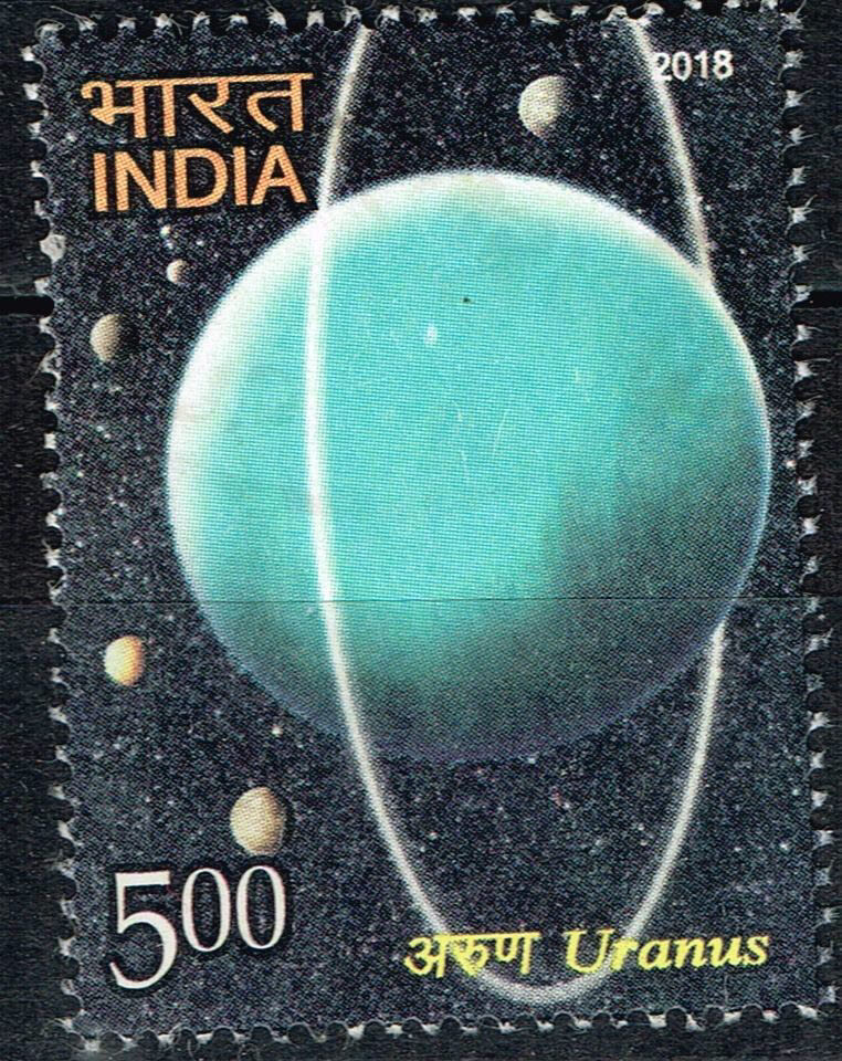 India Space Astronomy Planets Uranus stamp 2018 A-16