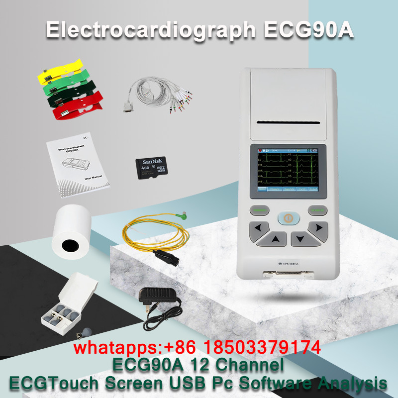 12-Lead ECG Machine with Touchscreen & Printer + Free PC Software ECG90A