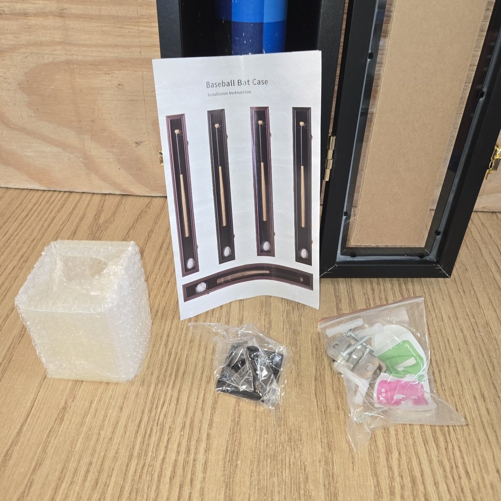 Custom Wall Baseball Bat Display Display Box Without Bat New Black Hardware Inc