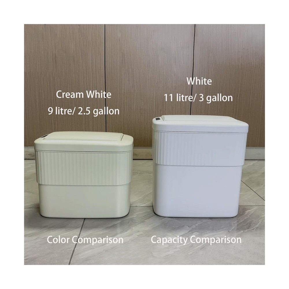 Sensor Hanging Trash Can with Lid 2.5 Gallon,Motion Sensor Garbage Can, Bathr...