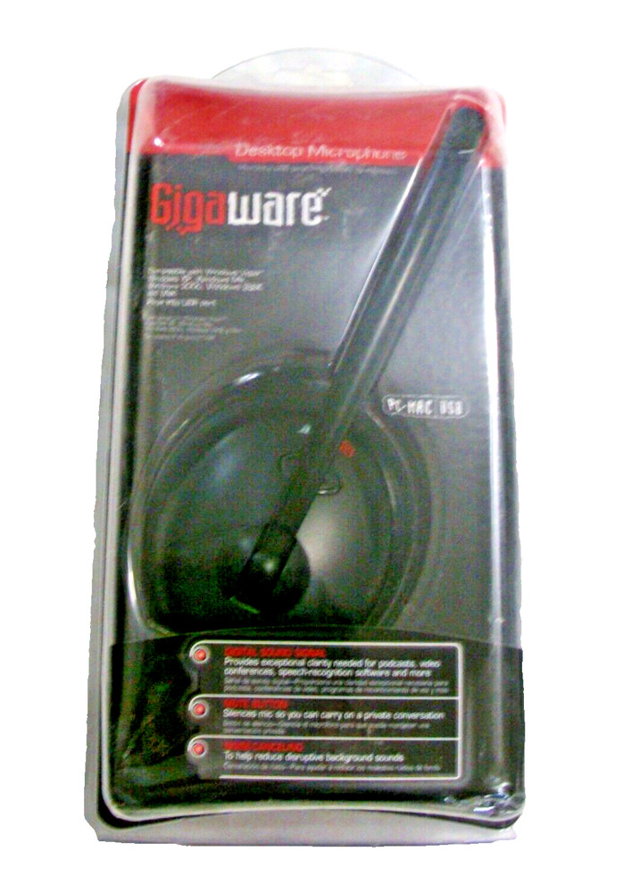 NEW Gigaware Noise-Cancelling PC Desktop Microphone - Black