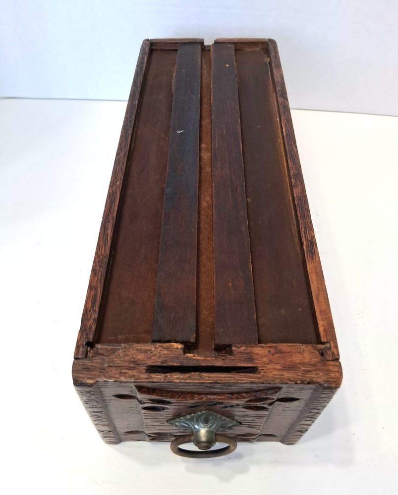 Antique Singer Sewing Machine Drawer Solid Oak Brass Pull USA Made
