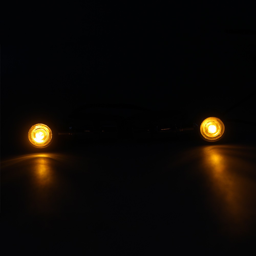 2PCS Motorcycle Turn Signal Light 41mm Front Mount Fork Indicator Bullet Amber