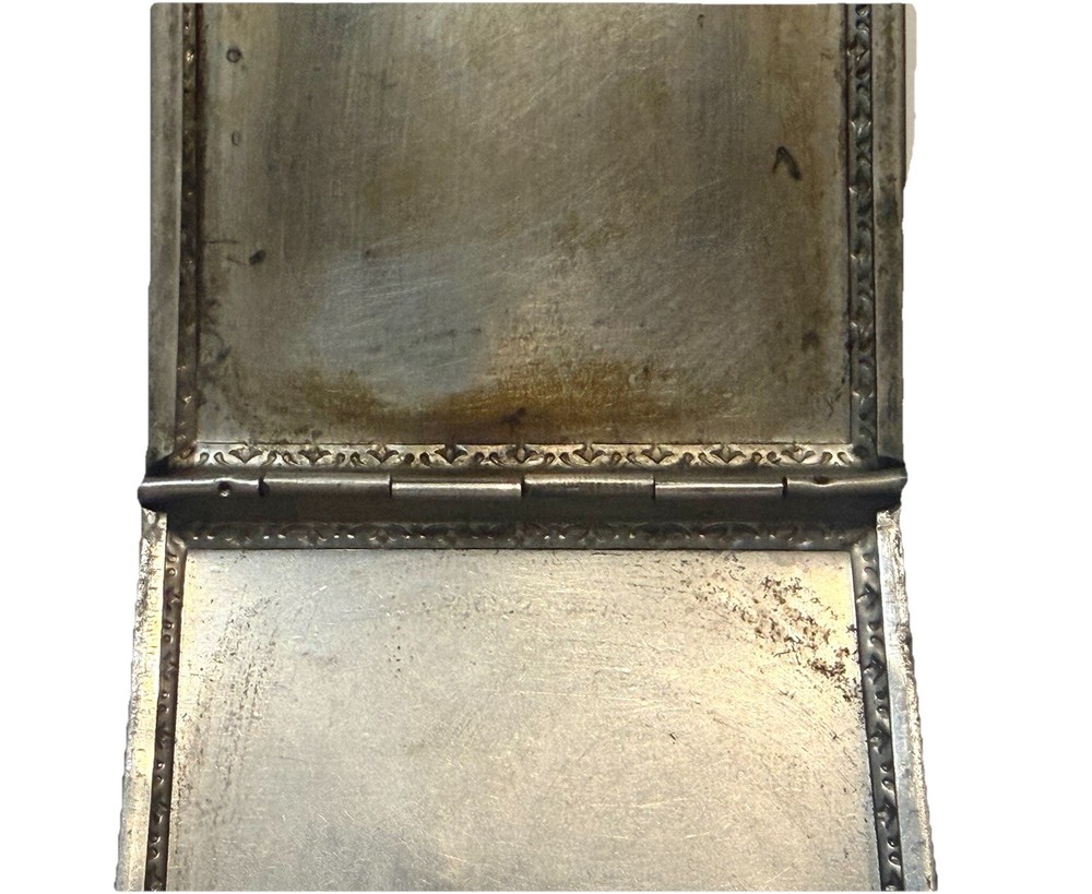 WW2 Germany Metal Silver Marked Signed Cigarette Case