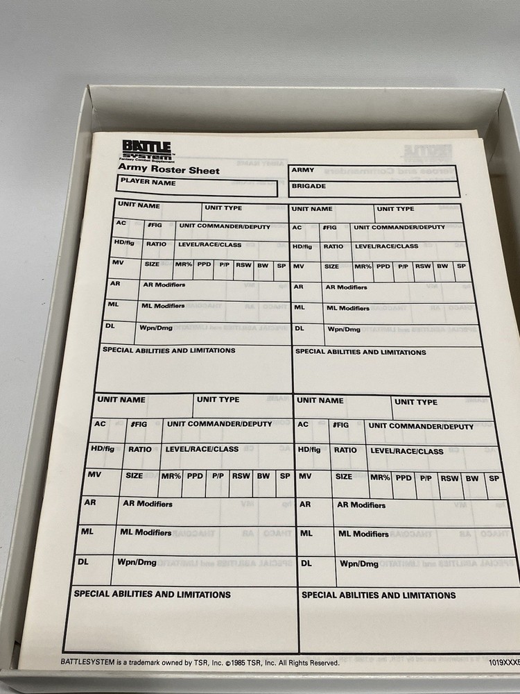 1985 Vtg Advanced D&D TSR Battle System 1019 Dungeon Dragons Missing Items