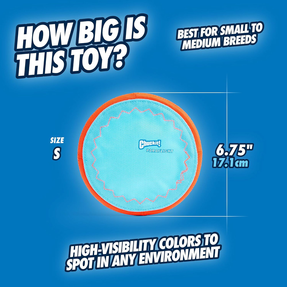 Paraflight Flying Disc Dog Toy - Water Floating Flyer - Durable Nylon Constructi