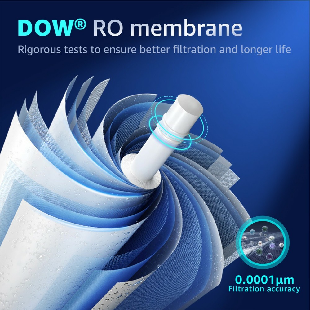 Waterdrop WD-D6RF Filter, Replacement for WD-D6-B Reverse Osmosis System