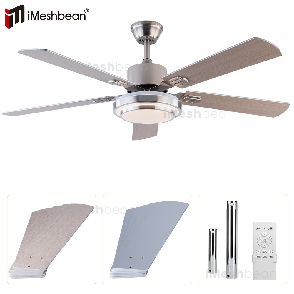 52" 5 Blades Indoor Control Remote Ceiling Fan with LED Light w/ Remote Control