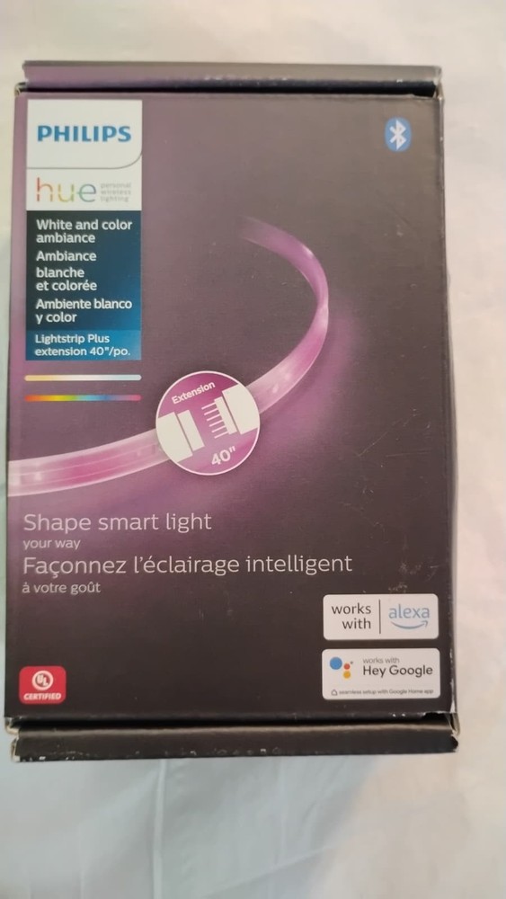 Philips Hue Bluetooth Smart Lightstrip Plus 1m/3ft Extension (No Plug)
