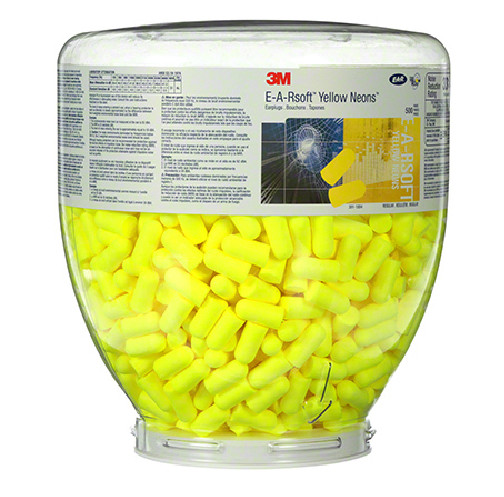 3M E-A-Rsoft Yellow Neons One Touch Refill Earplugs 391-1004, Uncorded, 33dB