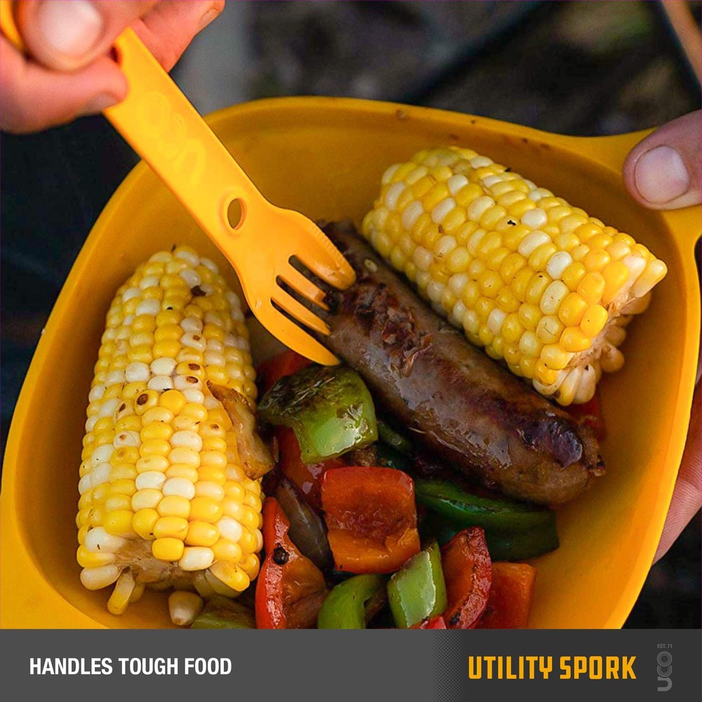 2 Pack Utility Spork Combo Spoon-Fork Utensil for Camping Backpacking Picnics