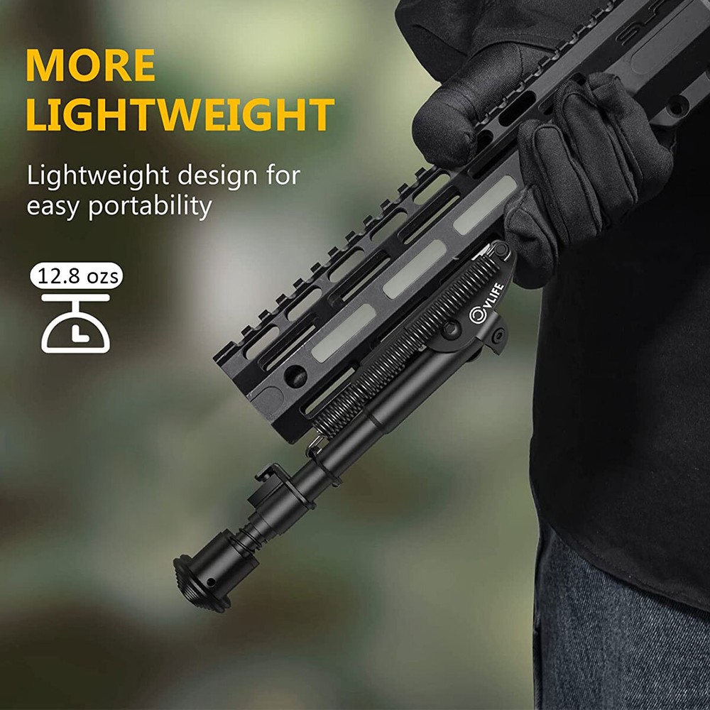 6-9 Inches Rifle Bipod Spring Return M-LOK Adapter Compatible With M-Rail System