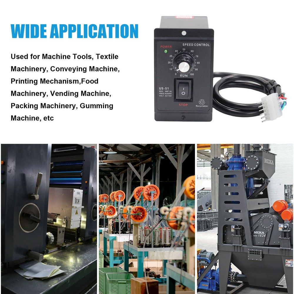 120W DC Motor Speed Controller Micro Gear Sensor AC110V to DC90V Forward Reverse