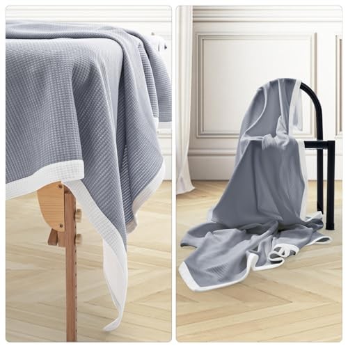 Soft Microfiber Double-Sided Blanket, Bicolourable, Breathable, 80 x Grey-white